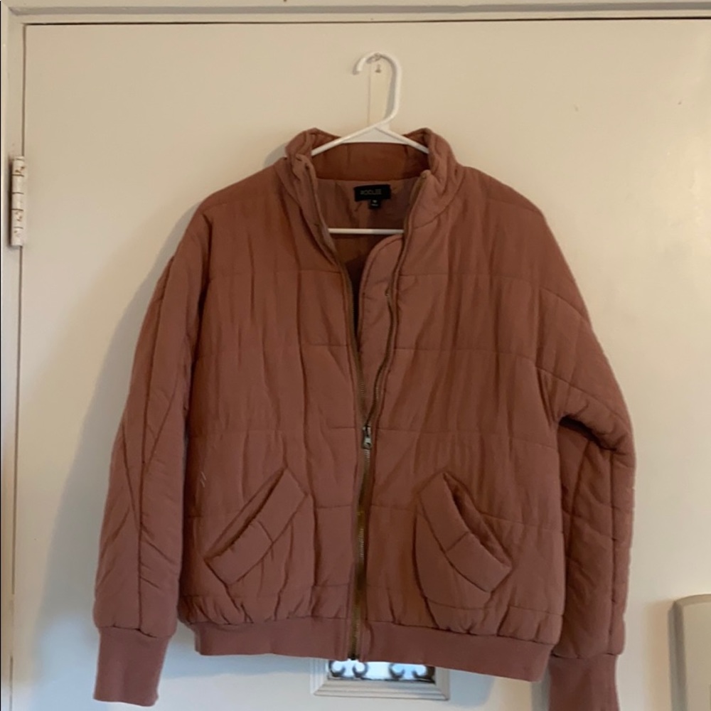 Pink puffer jacket